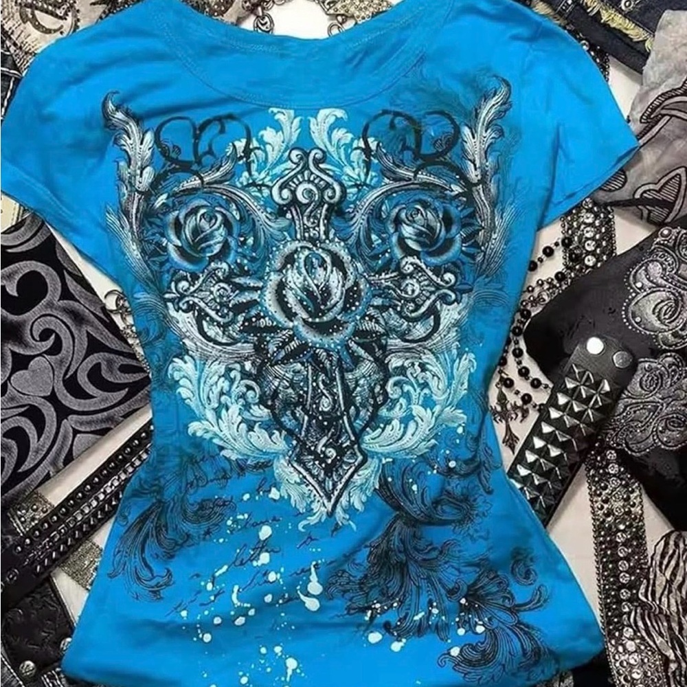 Graphic Women Top Y2K 2000s‎ Trending Style Shirt